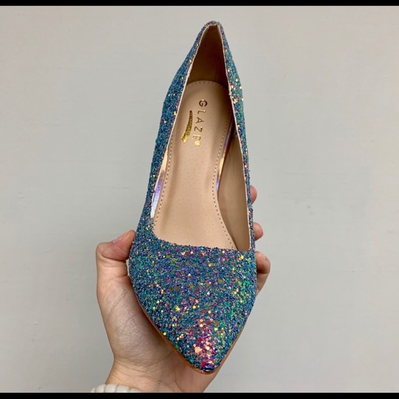 LAST 1❤️MULTI GLITTER POINTED TOE PUMPS/HEELS - Picture 6 of 8